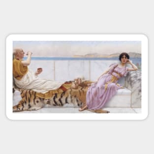 Eighty and Eighteen by John William Godward Sticker